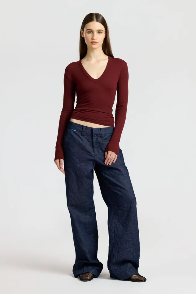 COTTON CITIZEN Verona UNeck Shirt Red Wine Women Shirts COTTON CITIZEN Verona UNeck Shirt Red Wine Women Shirts