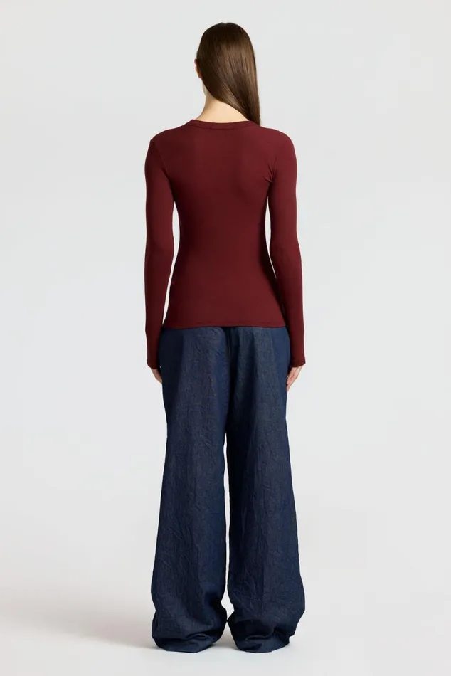 COTTON CITIZEN Verona UNeck Shirt Red Wine Women Shirts COTTON CITIZEN Verona UNeck Shirt Red Wine Women Shirts