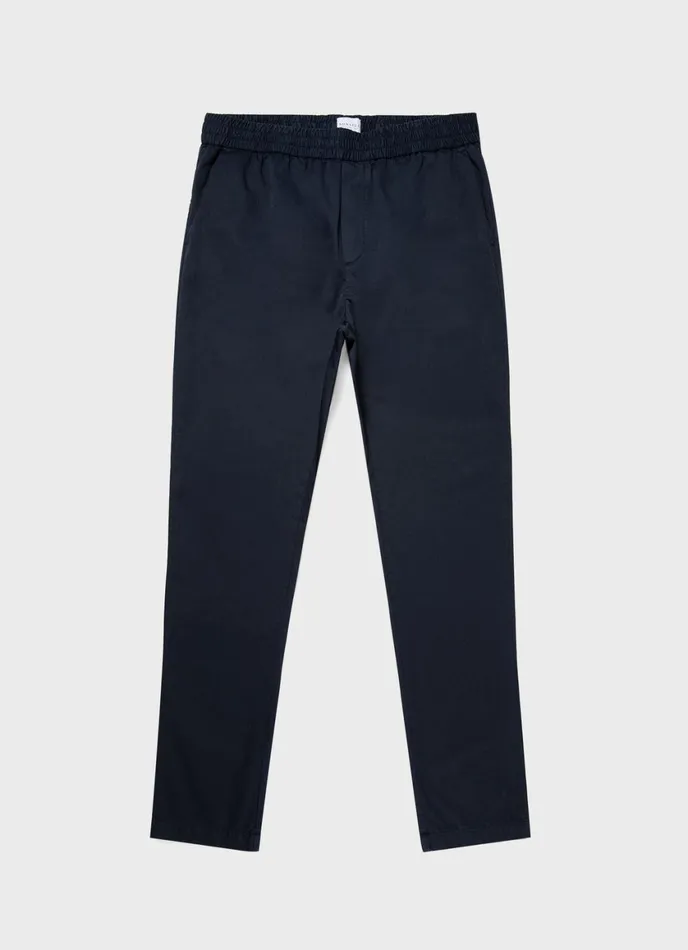 Cotton Linen Drawstring Trouser Navy Men SUNSPEL Pants