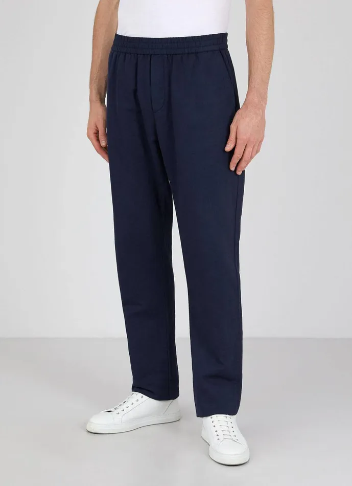 Cotton Linen Drawstring Trouser Navy Men SUNSPEL Pants