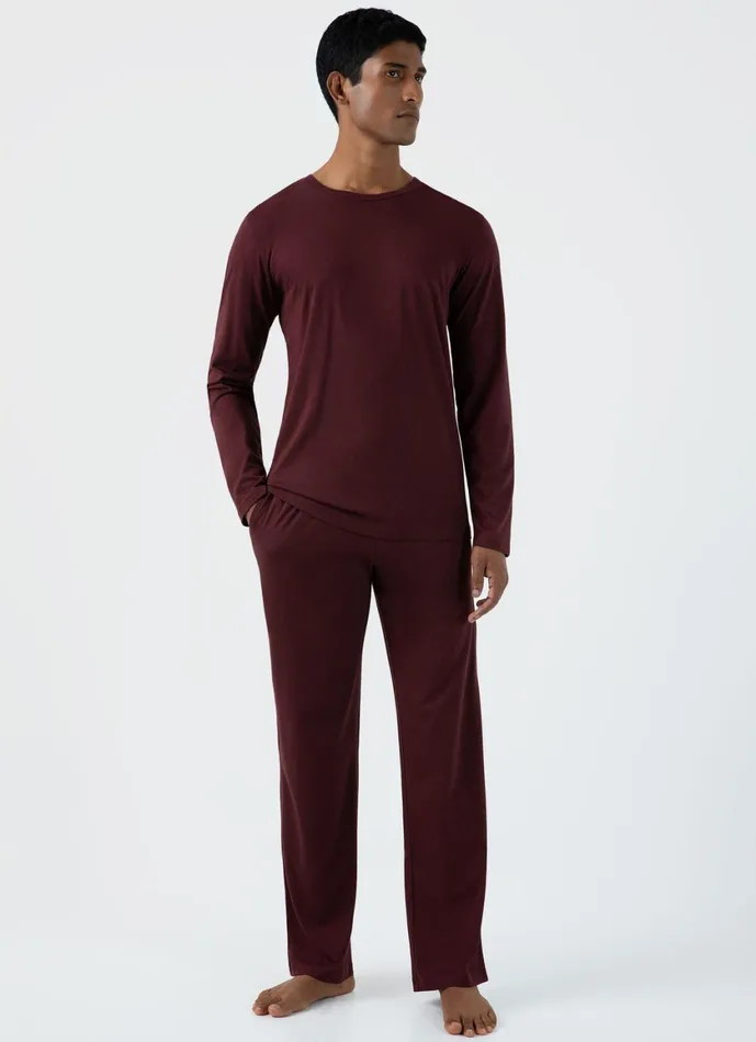 Cotton Modal Lounge Pant Maroon Men SUNSPEL Loungewear and Sleepwear