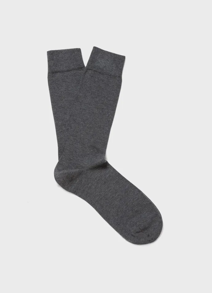 Cotton Socks Mid Grey Melange Men SUNSPEL Socks