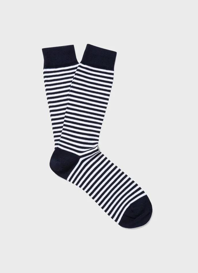 Cotton Socks Whitenavy English Stripe Men SUNSPEL Socks