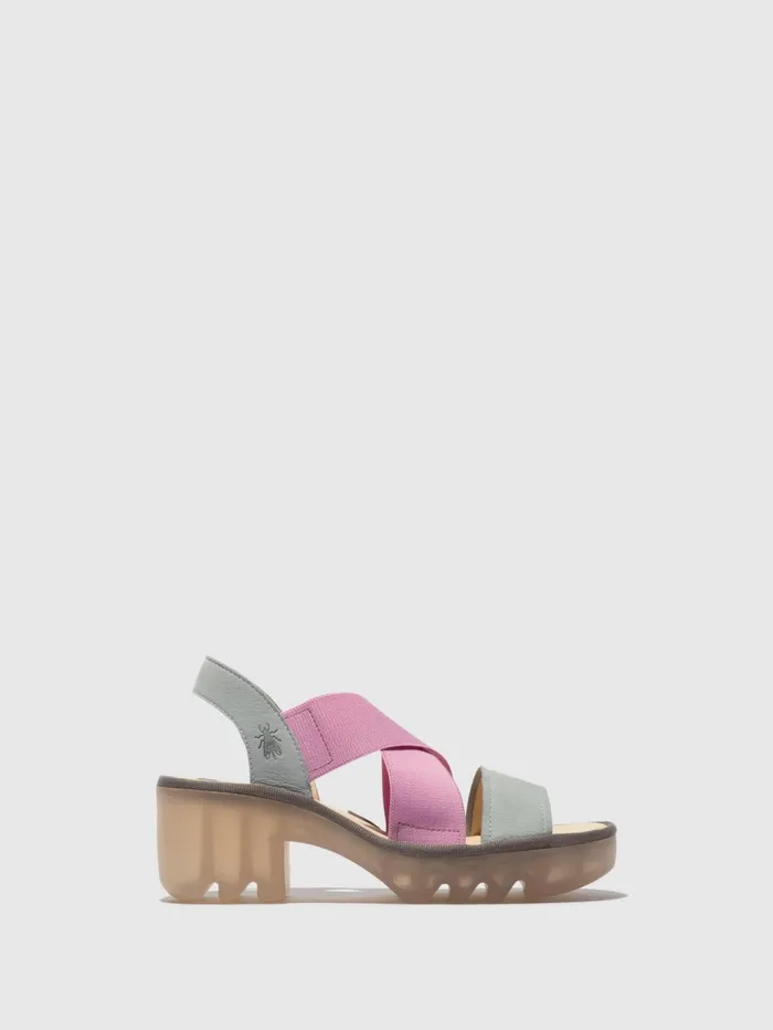 Crossover Sandals TAJI502FLY SKY BLUEBABY PINK Women Fly London Sandals