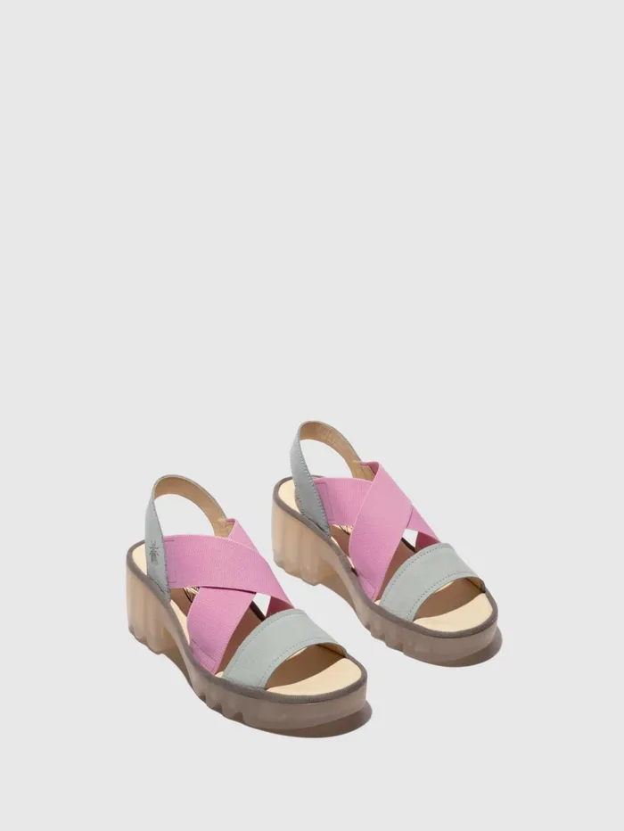 Crossover Sandals TAJI502FLY SKY BLUEBABY PINK Women Fly London Sandals