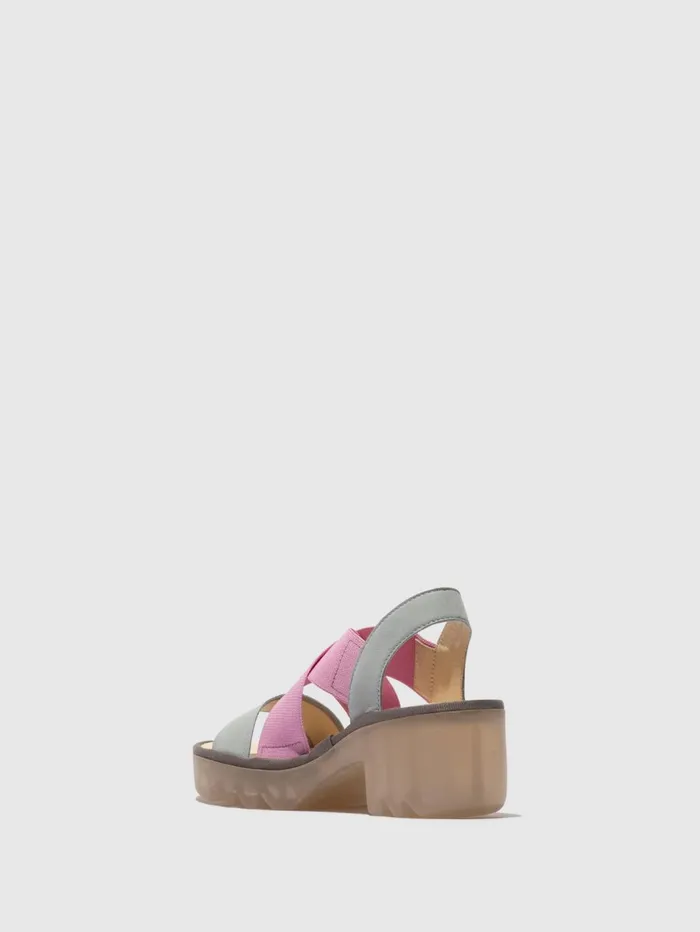 Crossover Sandals TAJI502FLY SKY BLUEBABY PINK Women Fly London Sandals