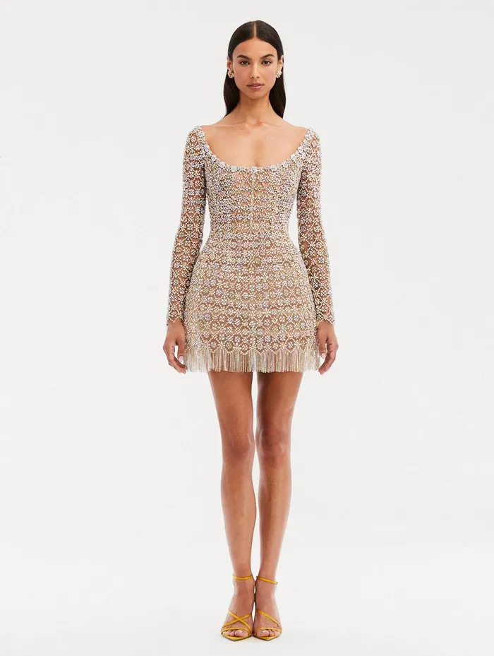 Crystal Embroidered Cocktail Dress Multi Women Oscar De La Renta Dresses Crystal Embroidered Cocktail Dress Multi Women Oscar De La Renta Dresses