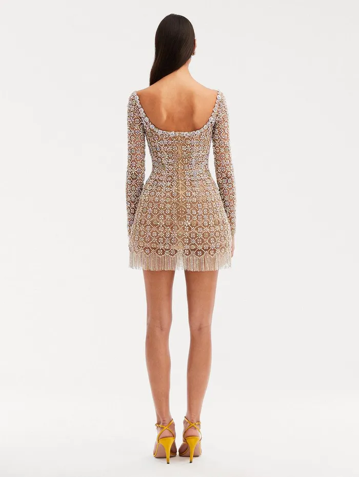 Crystal Embroidered Cocktail Dress Multi Women Oscar De La Renta Dresses Crystal Embroidered Cocktail Dress Multi Women Oscar De La Renta Dresses