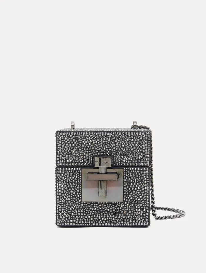 Crystal Pav Alibi Cube Graphite Women Oscar De La Renta Handbags Crystal Pav Alibi Cube Graphite Women Oscar De La Renta Handbags