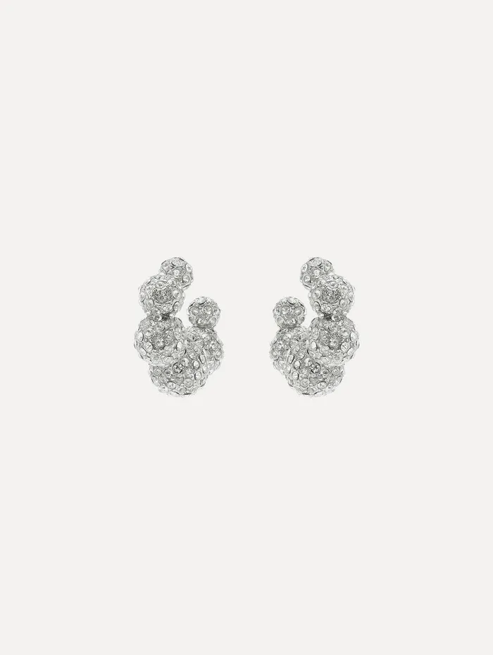 Crystal Sphere Hoop Earrings Crystal Women Oscar De La Renta Earrings