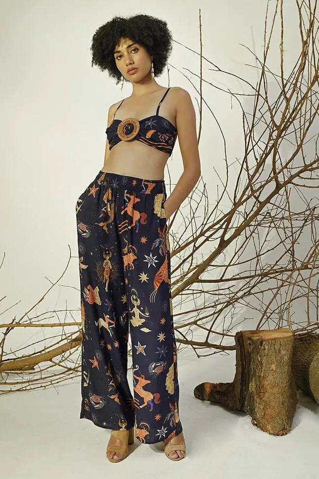 Dark Night Celestial Rpinted Pants Pants America and Beyond Women