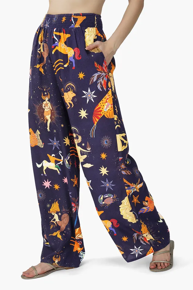 Dark Night Celestial Rpinted Pants Pants America and Beyond Women