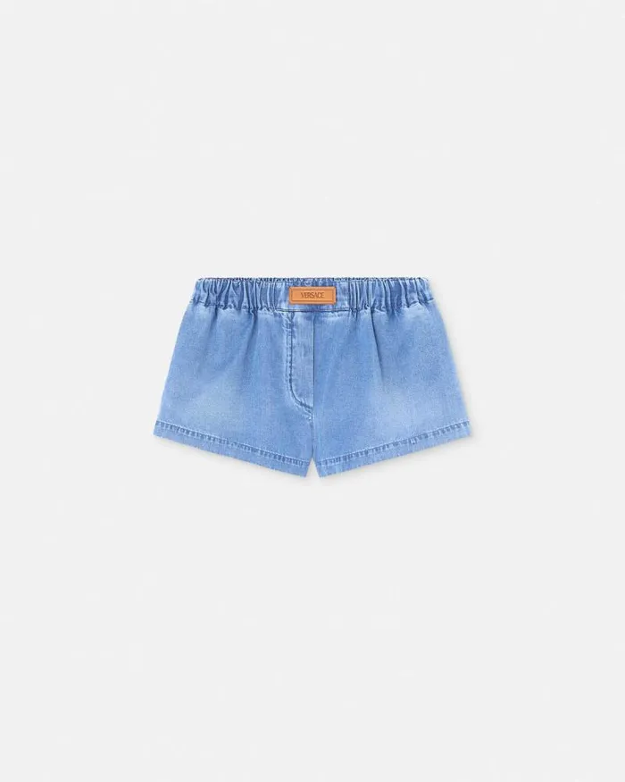 Denim Boxer Shorts Blue Women Versace Pants and Shorts