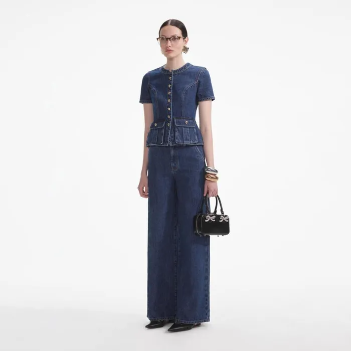 Denim Buttoned Jumpsuit Women Self Portrait Dresses Denim Buttoned Jumpsuit Women Self Portrait Dresses