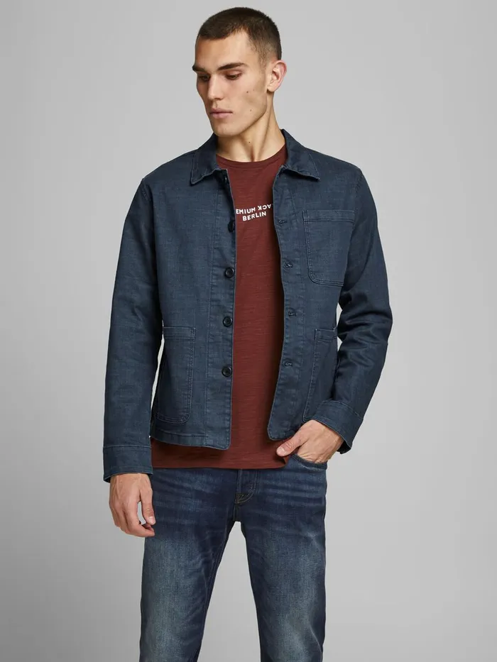 Denim Jackets JACK and JONES Mens LUCAS RECYCLED COTTON DENIM JACKET Blue Blue Denim