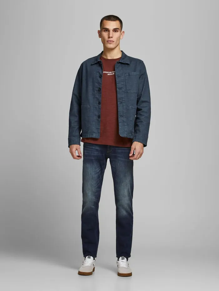 Denim Jackets JACK and JONES Mens LUCAS RECYCLED COTTON DENIM JACKET Blue Blue Denim