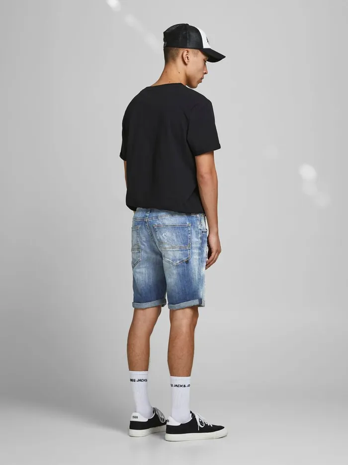 Denim Shorts JACK and JONES Mens RICK FOX GE 740 DENIM SHORTS Blue Blue Denim Gift 4 You