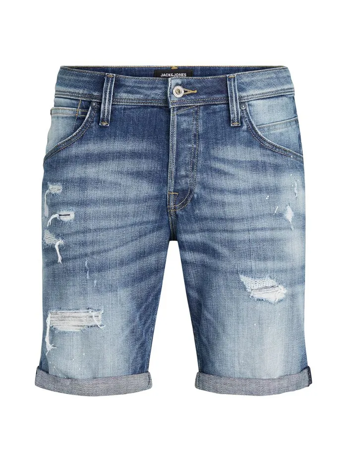 Denim Shorts JACK and JONES Mens RICK FOX GE 740 DENIM SHORTS Blue Blue Denim Gift 4 You