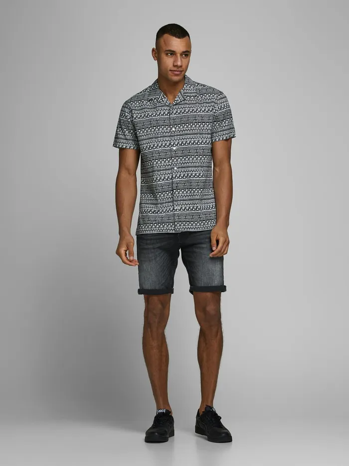 Denim Shorts JACK and JONES Mens RICK ORG JJ 557 50SPS DENIM SHORTS Black Black Denim Gift 4 You