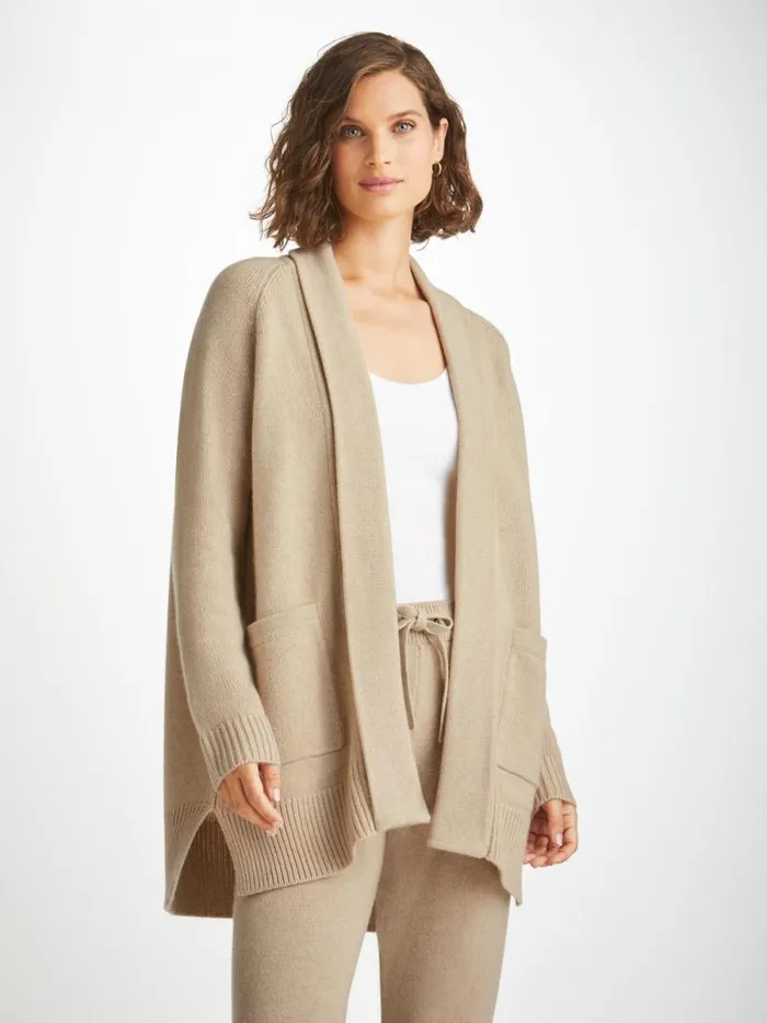 Derek Rose Cashmere Cardigans Women Cardigan Nina Cashmere Fawn