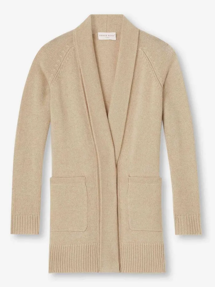 Derek Rose Cashmere Cardigans Women Cardigan Nina Cashmere Fawn