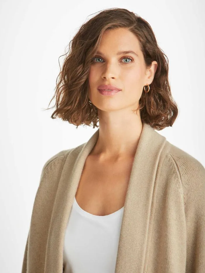 Derek Rose Cashmere Cardigans Women Cardigan Nina Cashmere Fawn