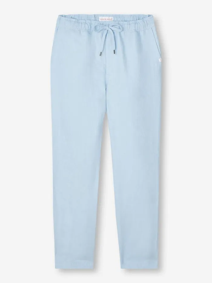 Derek Rose Casual Pants Men Pants Sydney 2 Linen Blue