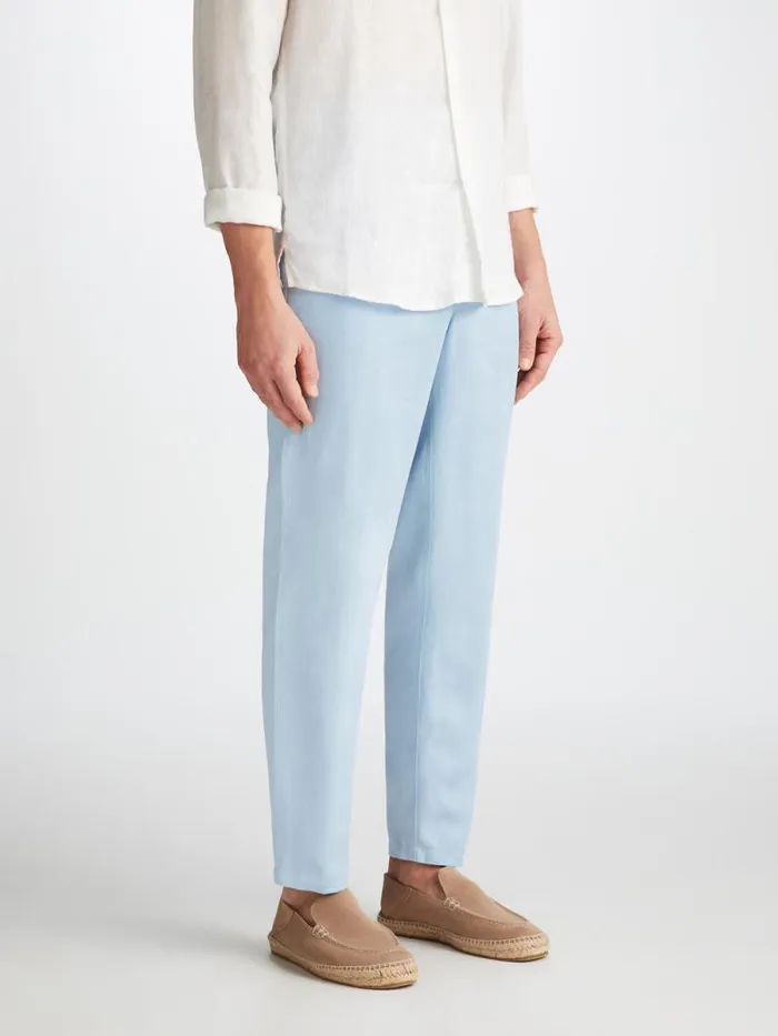 Derek Rose Casual Pants Men Pants Sydney 2 Linen Blue
