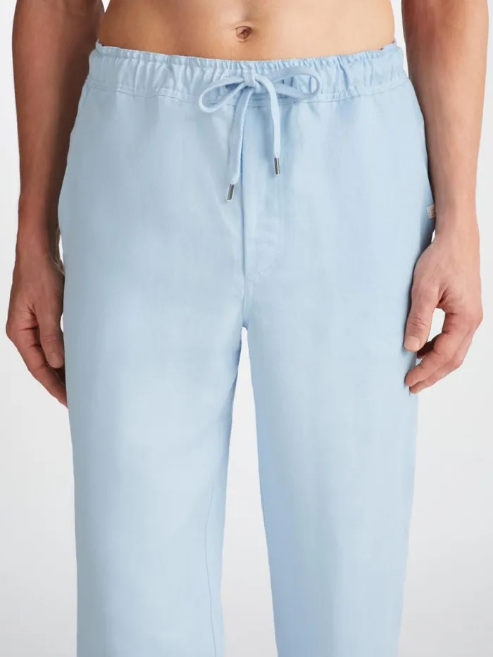 Derek Rose Casual Pants Men Pants Sydney 2 Linen Blue