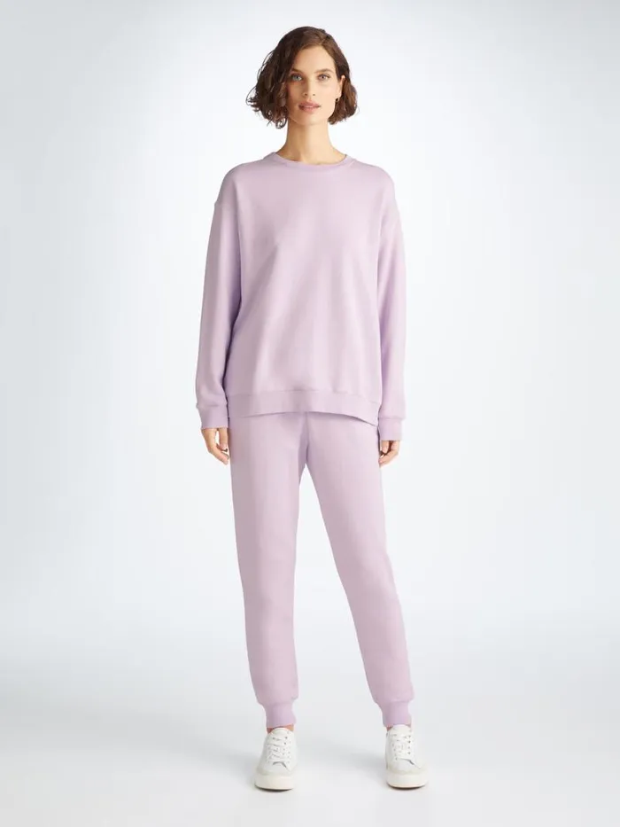 Derek Rose Casual Pants Women Sweatpants Quinn Cotton Modal Lilac