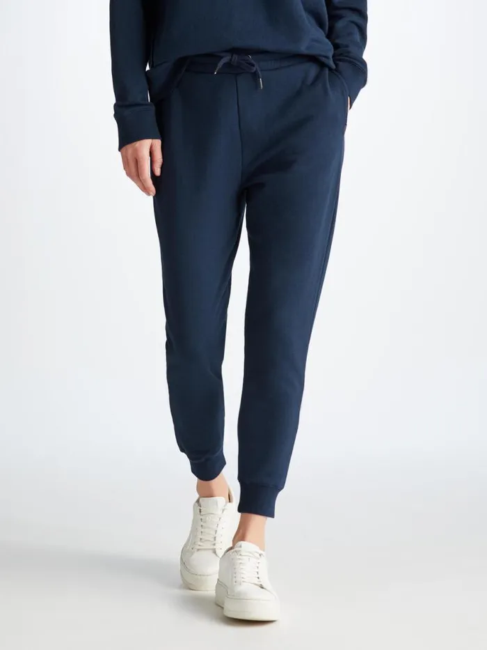 Derek Rose Casual Pants Women Sweatpants Quinn Cotton Modal Stretch Navy