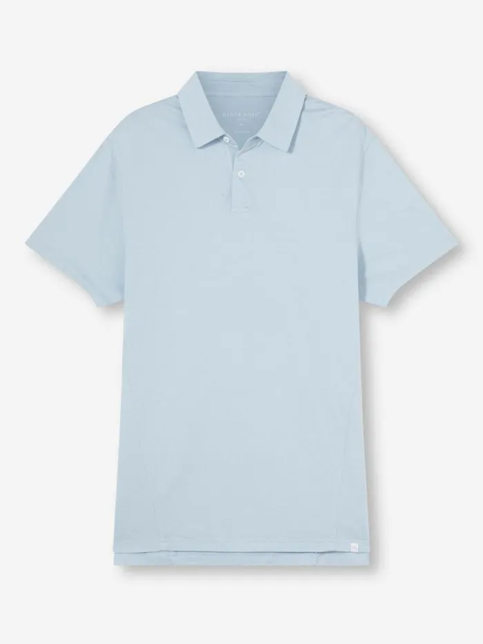 Derek Rose Casual Shirts Men Polo Shirt Ramsay 2 Pique Cotton Tencel Sky
