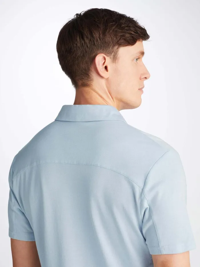 Derek Rose Casual Shirts Men Polo Shirt Ramsay 2 Pique Cotton Tencel Sky