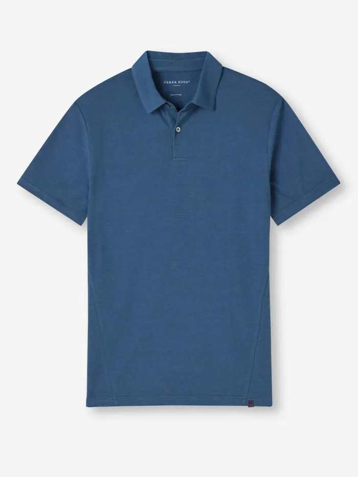 Derek Rose Casual Shirts Men Polo Shirt Ramsay Pique Cotton Tencel Denim