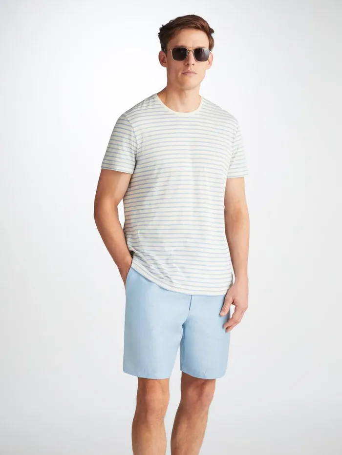 Derek Rose Casual Shorts Men Shorts Sydney 2 Linen Blue