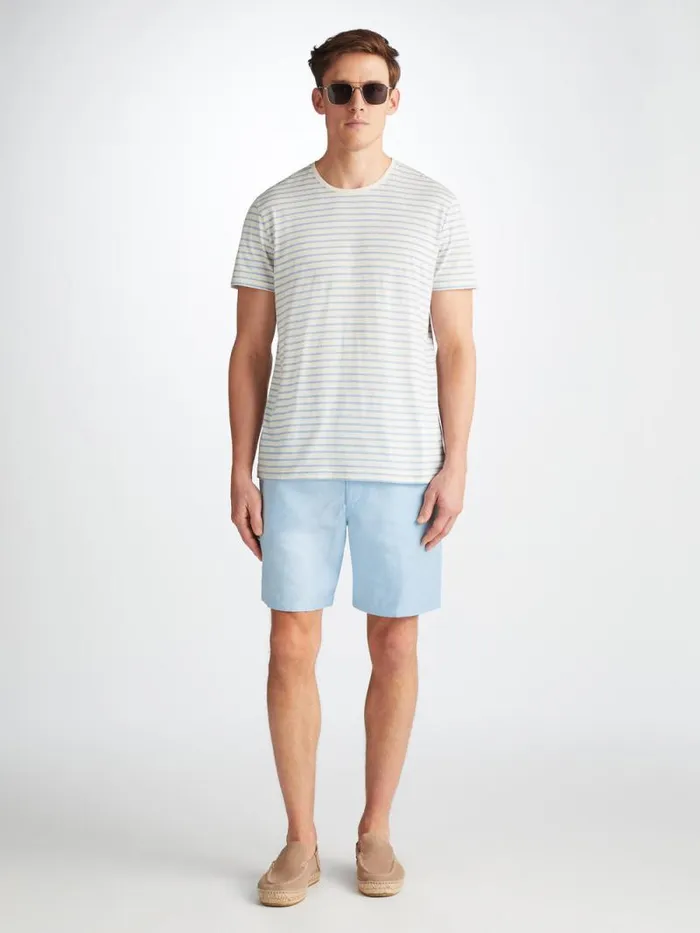 Derek Rose Casual Shorts Men Shorts Sydney 2 Linen Blue