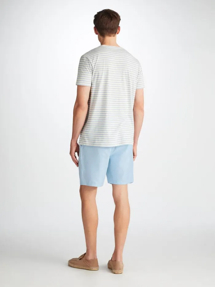 Derek Rose Casual Shorts Men Shorts Sydney 2 Linen Blue