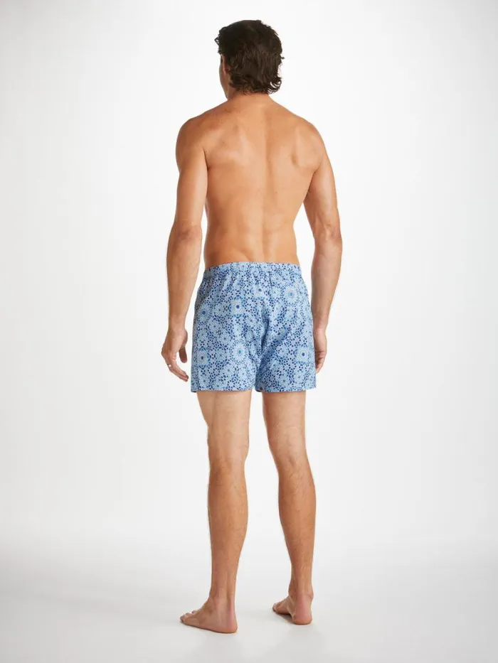 Derek Rose Classic Fit Boxer Shorts Men Classic Fit Boxers Ledbury 69 Cotton Batiste Blue