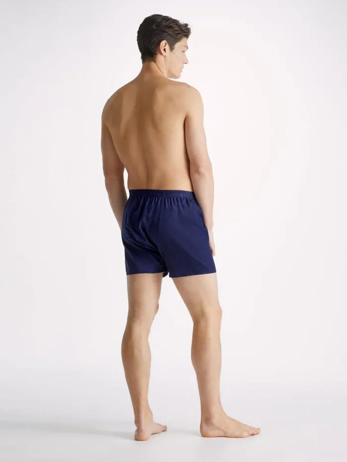Derek Rose Classic Fit Boxer Shorts Men Classic Fit Boxers Lombard 6 Cotton Jacquard Navy