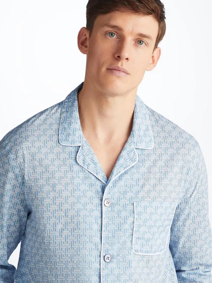 Derek Rose Cotton Pajamas Men Modern Fit Pajamas Ledbury 72 Cotton Batiste Blue Derek Rose Cotton Pajamas Men Modern Fit Pajamas Ledbury 72 Cotton Batiste Blue