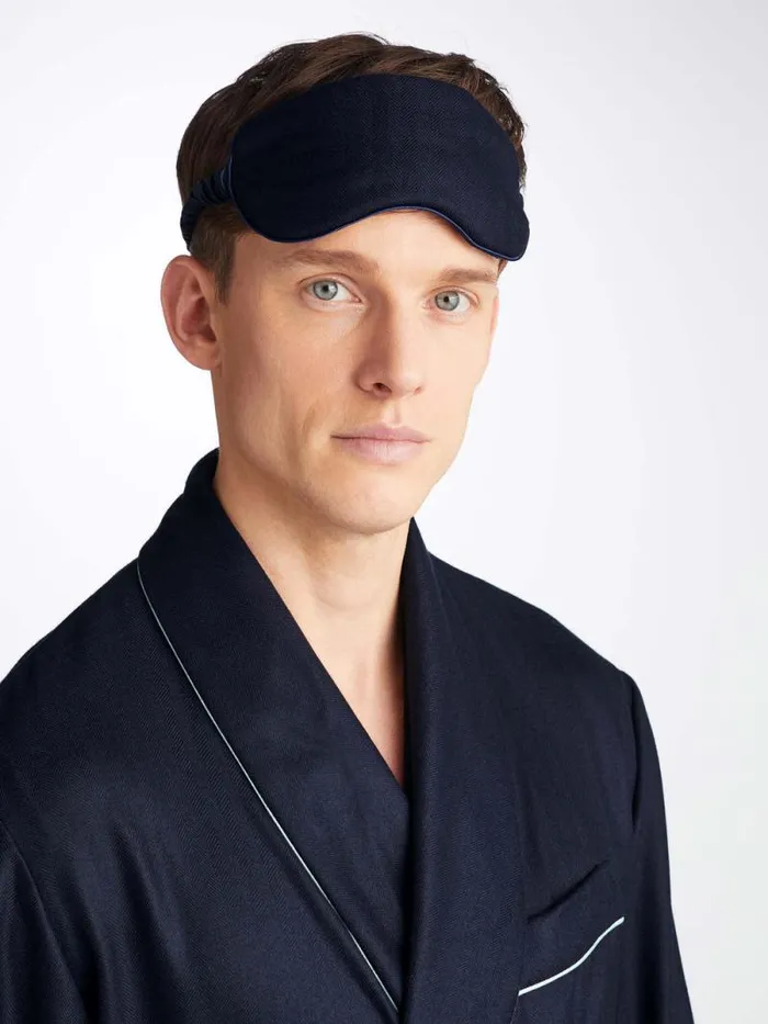 Derek Rose Eye Masks MenWomen Eye Mask Duke Cashmere Navy