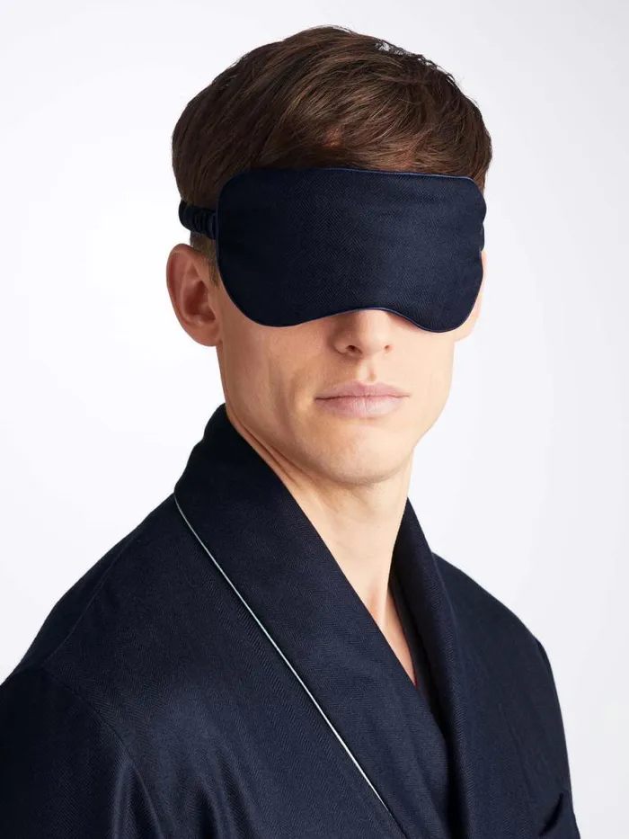 Derek Rose Eye Masks MenWomen Eye Mask Duke Cashmere Navy