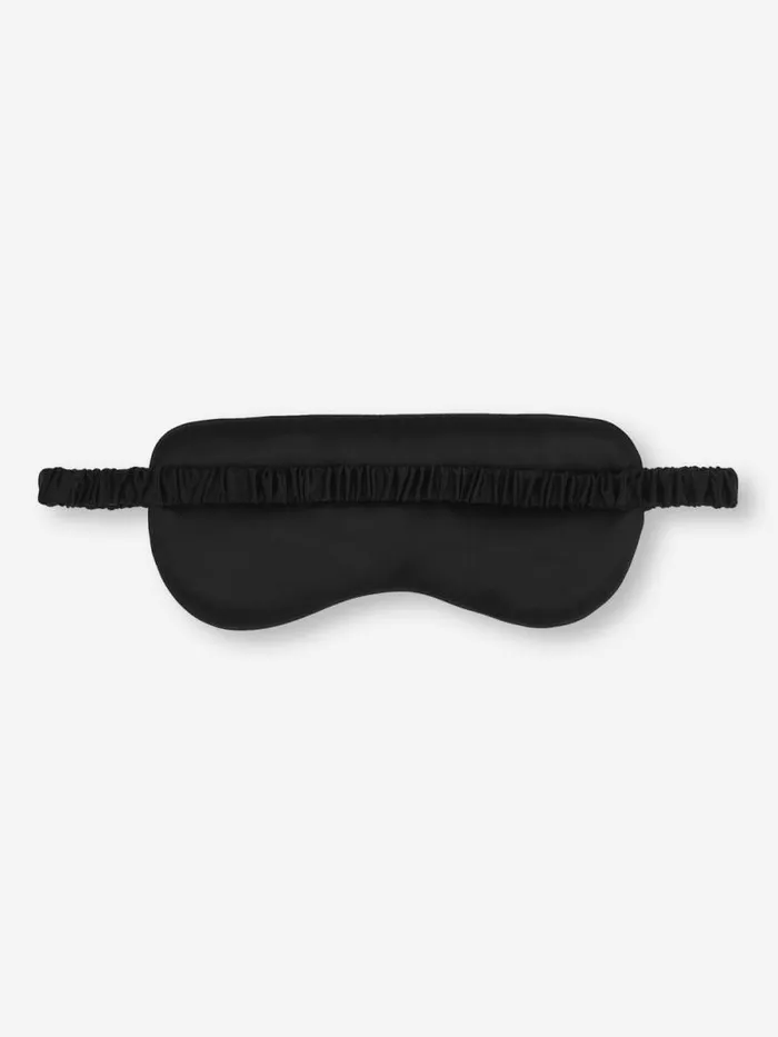 Derek Rose Eye Masks MenWomen Eye Mask Verona 67 Silk Satin Black