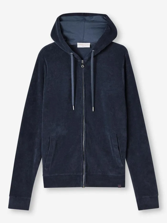 Derek Rose Hooded Tops Men Hoodie Isaac Terry Cotton Navy