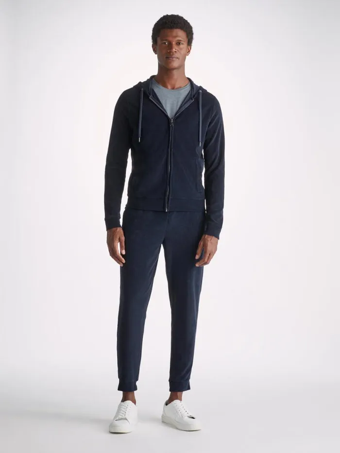 Derek Rose Hooded Tops Men Hoodie Isaac Terry Cotton Navy