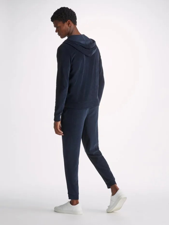 Derek Rose Hooded Tops Men Hoodie Isaac Terry Cotton Navy