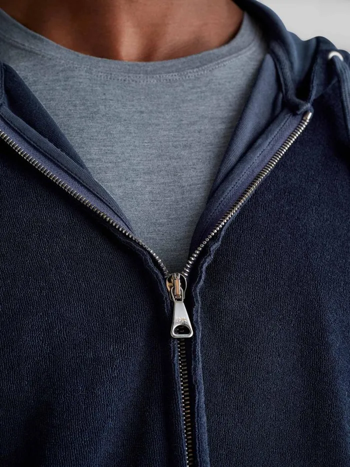 Derek Rose Hooded Tops Men Hoodie Isaac Terry Cotton Navy