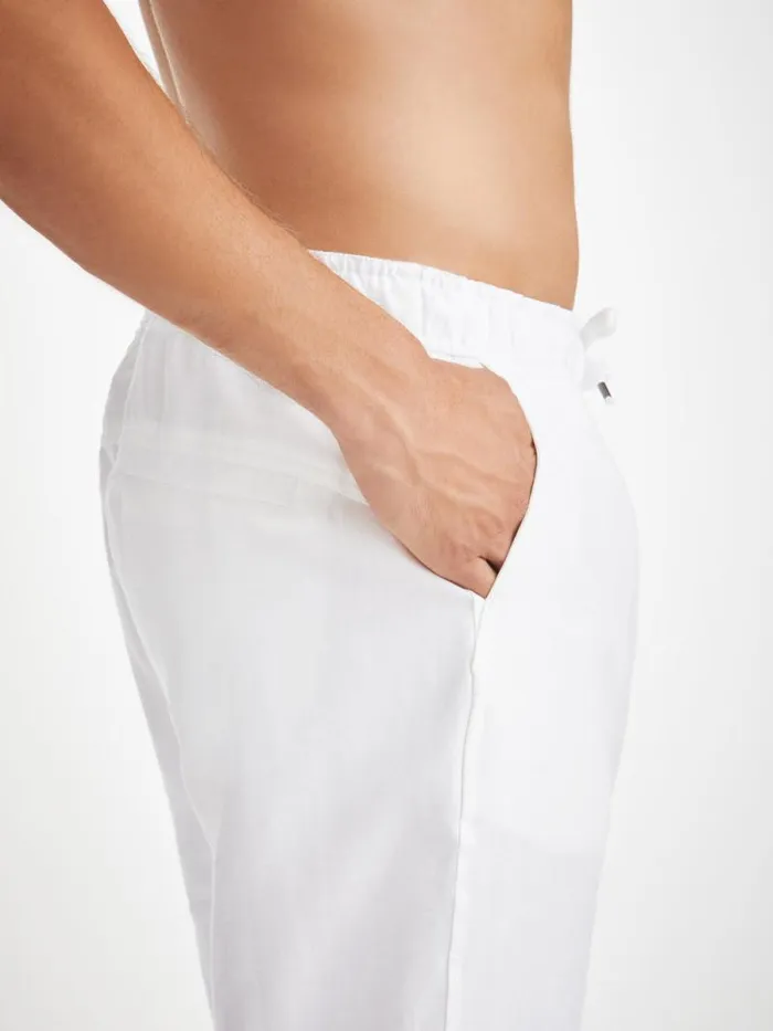 Derek Rose Linen Pants Men Pants Sydney Linen White