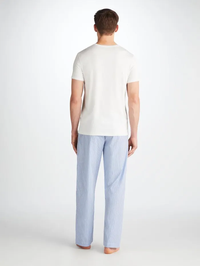 Derek Rose Lounge Pants Men Lounge Pants James Cotton Blue