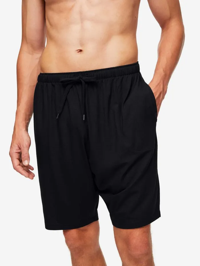 Derek Rose Lounge Shorts Men Lounge Shorts Basel Micro Modal Stretch Black